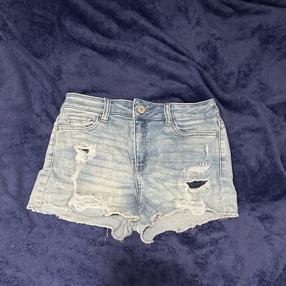 SO Light Blue Distressed Jean Shorts